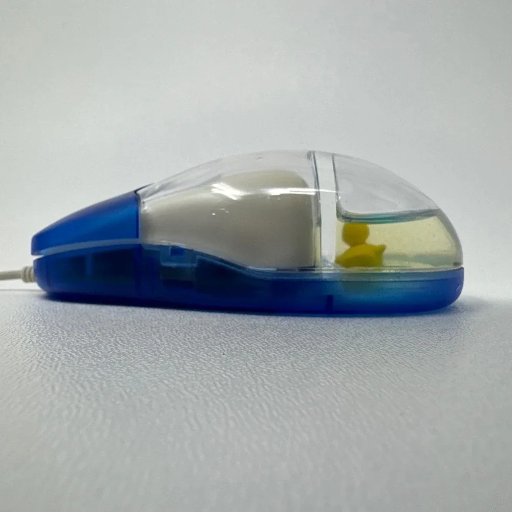 Vintage Aqua Mouse Y2K Blue Liquid Floating Rubber Duck USB Wired Optical Mouse